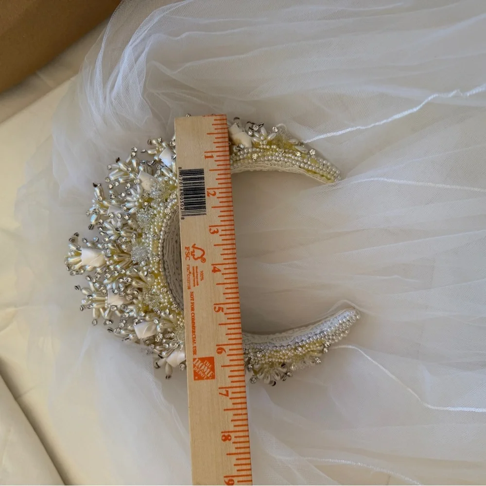 Vintage White and Gold Beaded Bridal Headband